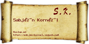 Sabján Kornél névjegykártya