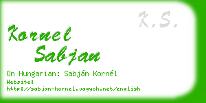 kornel sabjan business card